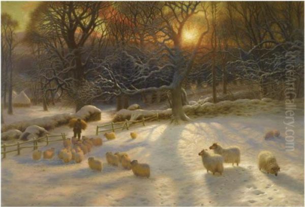 The Shortening Winter's Day Is Near A Close Oil Painting by Joseph Farquharson