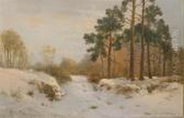 A Winter's Day, The Last Gleam Oil Painting by Joseph Farquharson