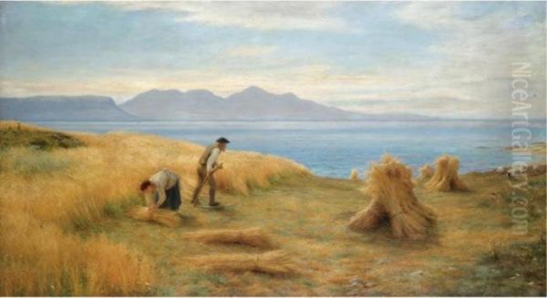 Harvesting Oil Painting by Joseph Farquharson