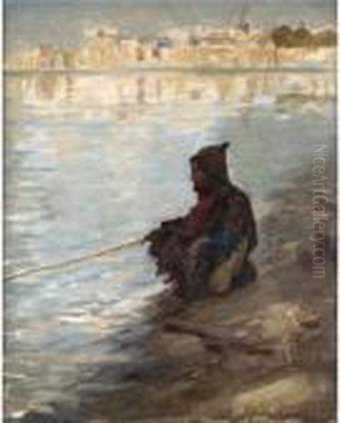 A Fisherman Of The Nile Oil Painting by Joseph Farquharson