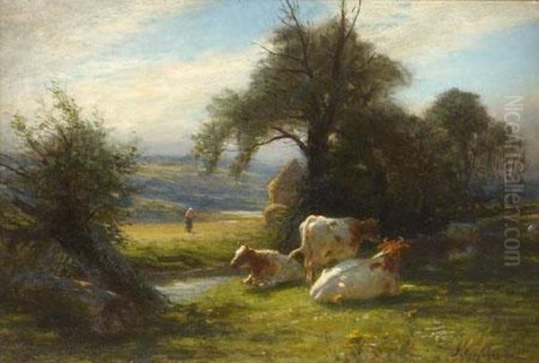 In The Meadows Oil Painting by Joseph Farquharson