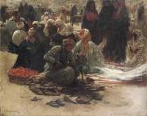 Study For Market In Egypt Oil Painting by Joseph Farquharson