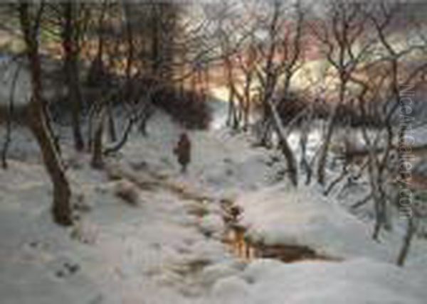 When The West With Evening Glows Oil Painting by Joseph Farquharson