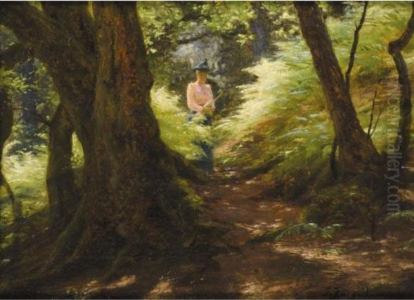 The Forest Path Oil Painting by Joseph Farquharson