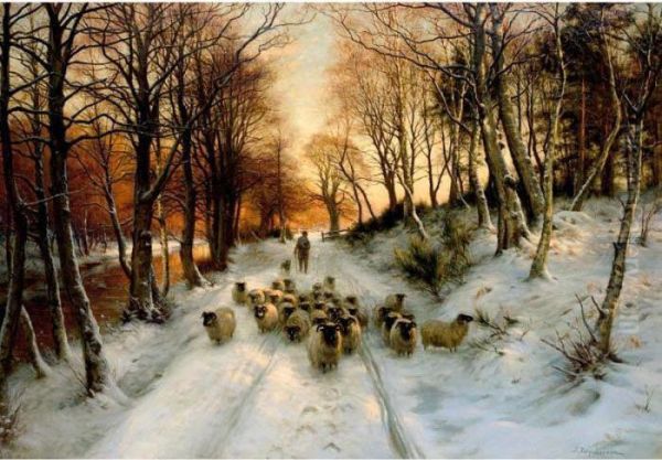 Through The Calm And Frosty Air Oil Painting by Joseph Farquharson