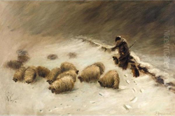 Study For At Freezing Point Oil Painting by Joseph Farquharson