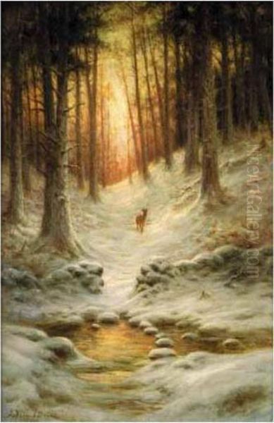 In Deep Mid Winter Oil Painting by Joseph Farquharson