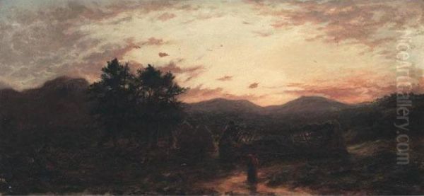 Evening Oil Painting by Joseph Farquharson