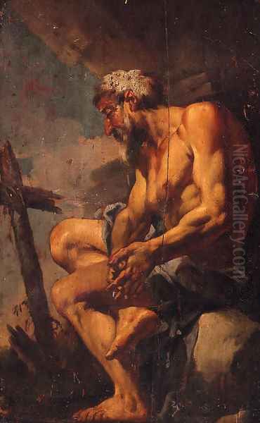 A hermit Saint at prayer Oil Painting by Johann Liss