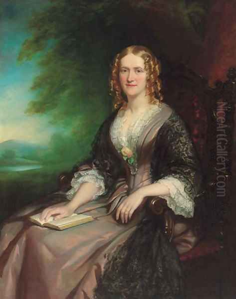 Portrait of Mrs Acton Tindal (1817-1879) Oil Painting by John Lucas