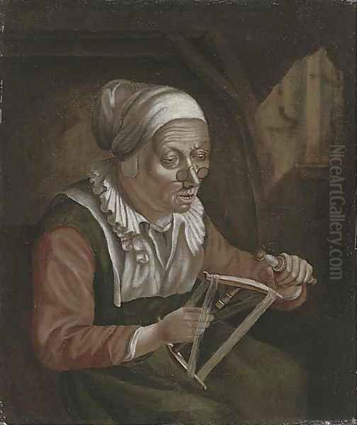 Reeling cotton Oil Painting by Judith Leyster