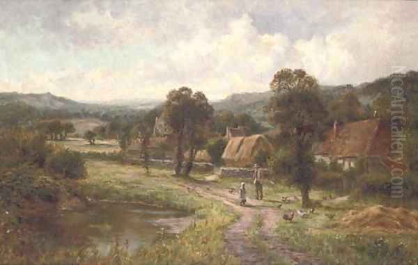 Hardham, Sussex Oil Painting by William Langley