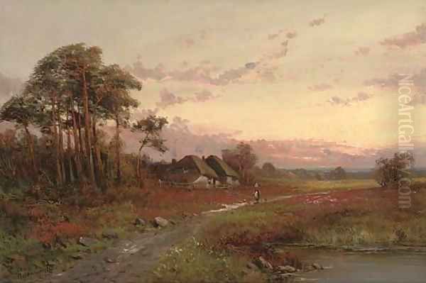 Crofts in the gloaming-mull Oil Painting by William Langley