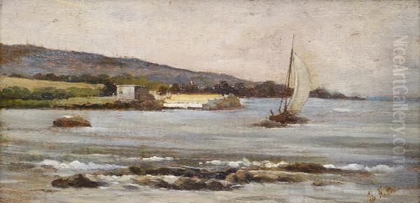 Livorno, Moletto All'antignano Oil Painting by Giovanni Fattori