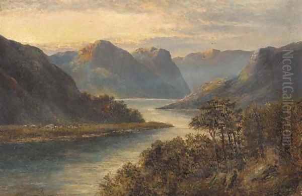 A misty morning Oil Painting by William Langley