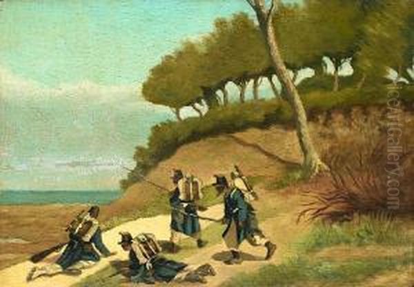 L'agguato Oil Painting by Giovanni Fattori