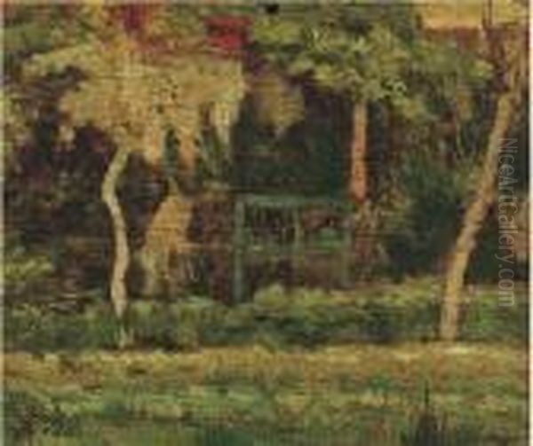 Cancello Verde Oil Painting by Giovanni Fattori