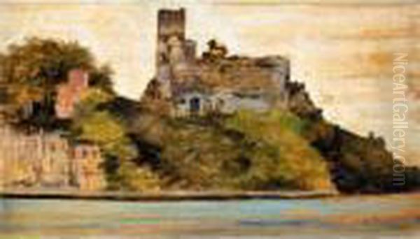 Il Castello Di Lerici Oil Painting by Giovanni Fattori