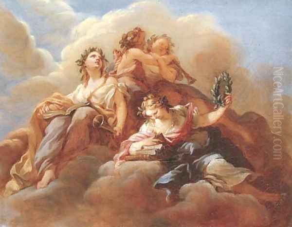 Four Muses Oil Painting by Francois Lemoine (see Lemoyne)