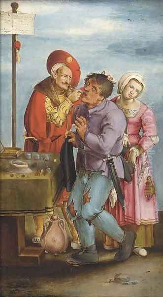 The dentist Oil Painting by Lucas Van Leyden