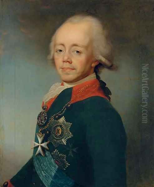 Portrait of Emperor Paul I of Russia Oil Painting by Dimitrii Grigorievich Levitskii