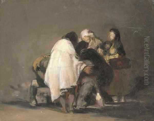 A figure group Oil Painting by Francisco De Goya y Lucientes