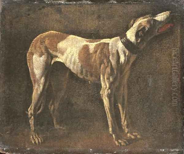 A greyhound Oil Painting by Pieter Van Laer (BAMBOCCIO)