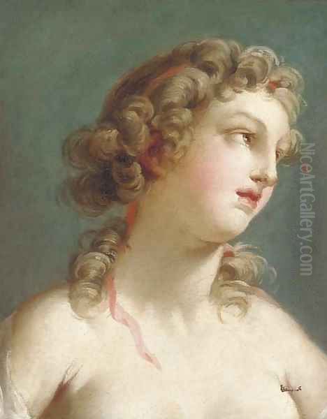 Head of a girl Oil Painting by Robert-Jacques-Francois-Faust Lefevre