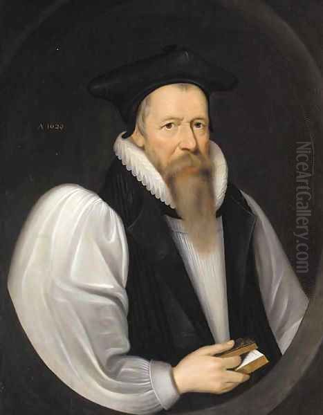 Portrait of John King (1559-1621) Oil Painting by Nicholas Lockey