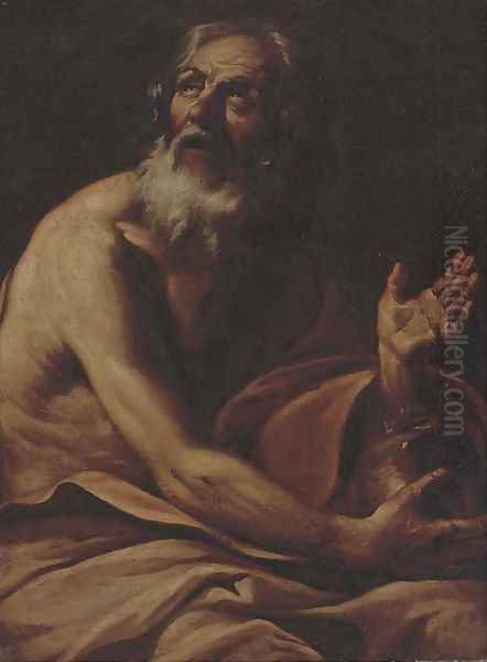 Saint Jerome 2 Oil Painting by Giovanni Battista Langetti