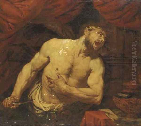 The Death of Cato Oil Painting by Giovanni Battista Langetti