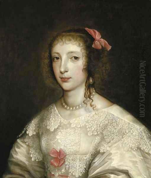 Portrait of Queen Henrietta Maria Oil Painting by Remigius Van Leemput