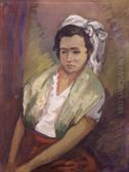 Girl Oil Painting by Adolphe Feder