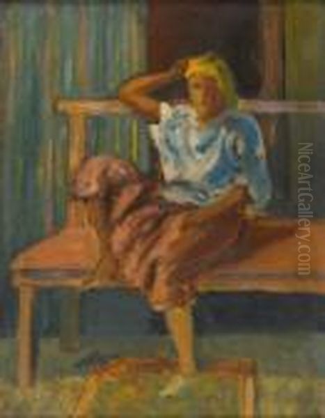 Rest Oil Painting by Adolphe Feder