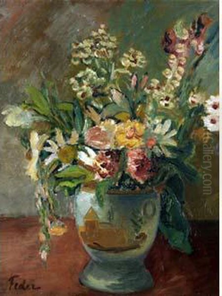 Flowers Oil Painting by Adolphe Feder