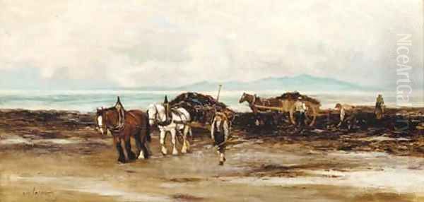 Gathering seaweed Oil Painting by Tomson Laing