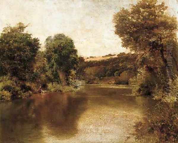 A tranquil stretch of river, Alcala Oil Painting by Josi Pinelo Llull