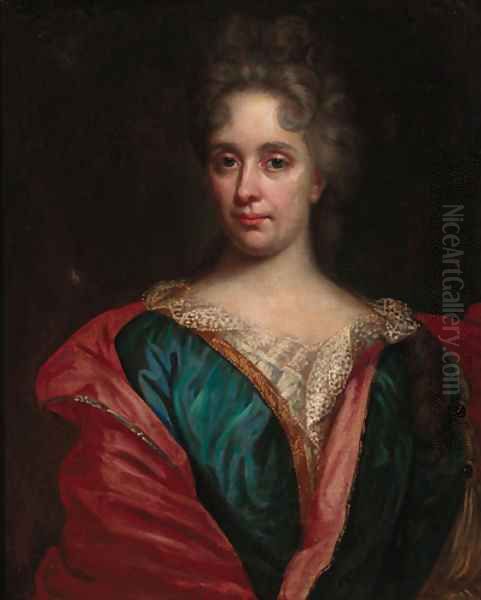 Portrait of Marie de Rudder, nee de Ryckewaert Oil Painting by Nicolas de Largilliere