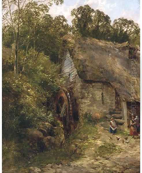 The old water-mill Oil Painting by Frederick Richard Lee