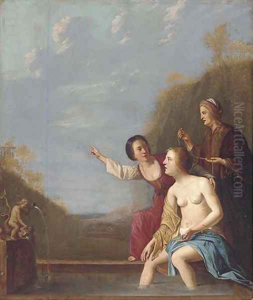 The Bath of Bathsheba Oil Painting by Jacob van Loo