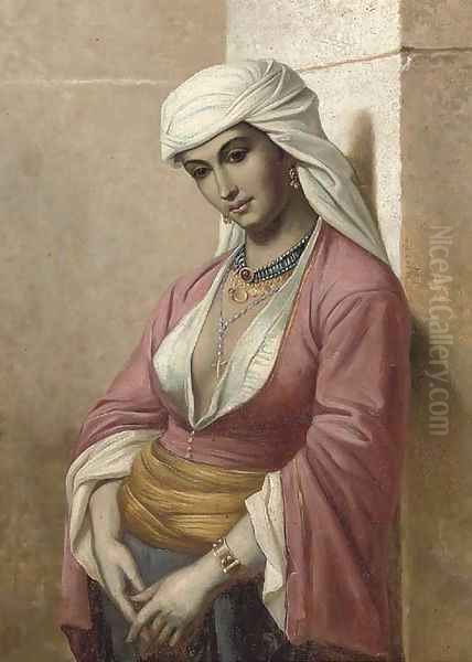 Odalisque Oil Painting by Jean Raymond Hippolyte Lazerges