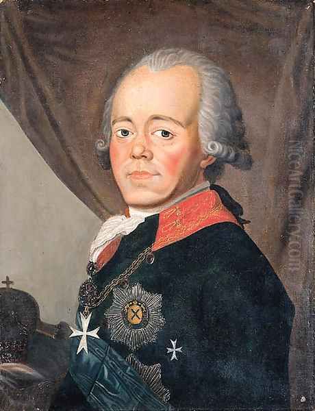 Portrait of Tsar Paul I Petrovich Oil Painting by Johann Baptist the Elder Lampi