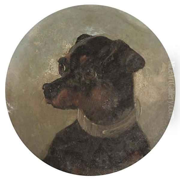 Portrait of a terrier Oil Painting by Edwin Loder