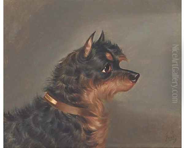 Two terriers Oil Painting by Edwin Loder