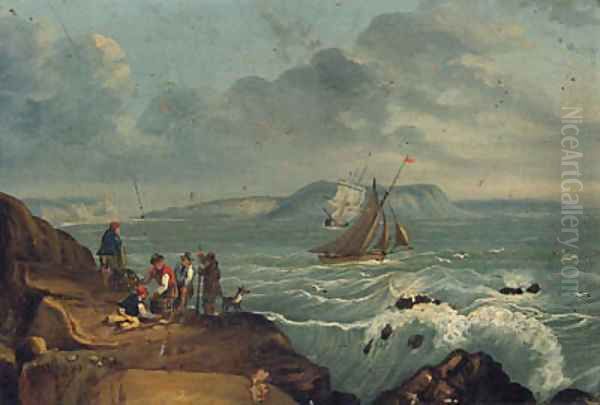 Landing The Catch Oil Painting by Of Thomas Luny