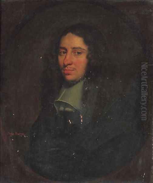 Portrait of a gentleman, traditionally identified as John Bacon Oil Painting by Simon Luttichuys