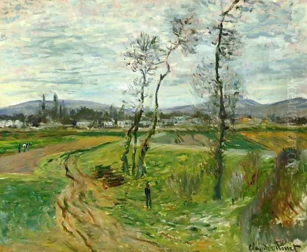 A Field At Gennevilliers Oil Painting by Claude Oscar Monet