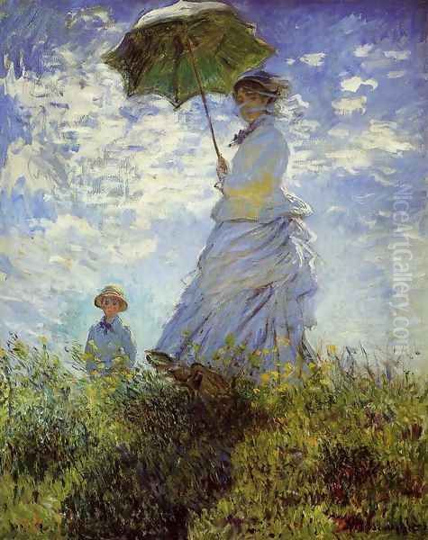 The Walk Woman With A Parasol Oil Painting by Claude Oscar Monet