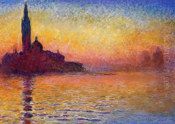 San Giorgio Maggiore At Dusk Oil Painting by Claude Oscar Monet