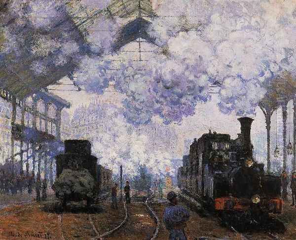 Arrival At Saint Lazare Station Oil Painting by Claude Oscar Monet